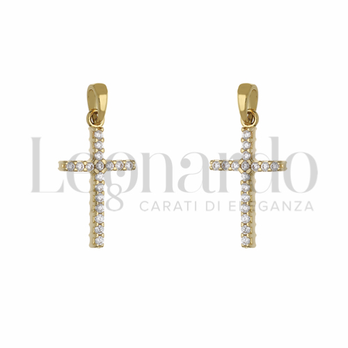 con Double Face - Zirconi Bianchi + Zirconi bianchi in Oro Giallo da 1gr.