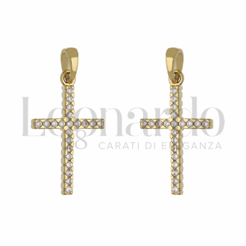 con Double Face - Zirconi Bianchi + Zirconi bianchi in Oro Giallo da 1,5gr.