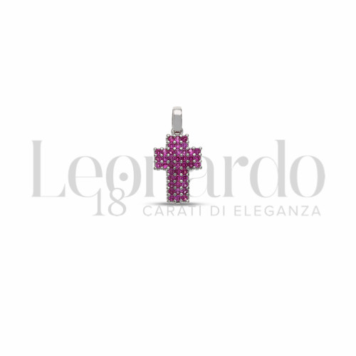 con Zircone rosso in Oro Bianco da 1,5gr.