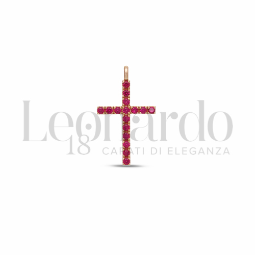 con Zircone rosso in Oro Rosa da 1,1gr.