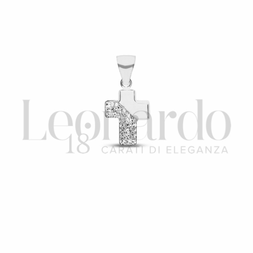 con Mezzo pavè di resina e zirconi in Oro Bianco da 0,5gr.