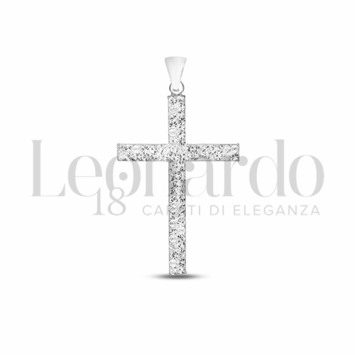 con Resina e zirconi in Oro Bianco da 1,1gr.