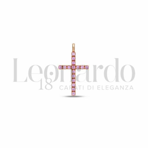 con Zircone rosa in Oro Rosa da 1,1gr.