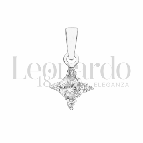 con Zircone bianco da Misura 4,00 mm in Oro Bianco da 0,7gr.
