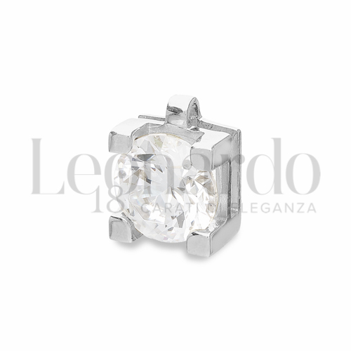 con Zircone bianco da Misura o modello 6,00 mm in Oro Bianco da 0,9gr.