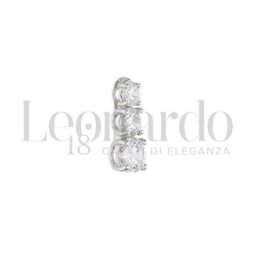 con Zircone bianco da Misura o modello 3,00 - 4,00 - 5,00 mm in Oro Bianco da 0,7gr.
