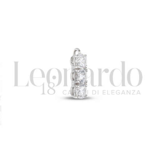 con Zircone bianco da Misura o modello 3,00 mm in Oro Bianco da 0,5gr.