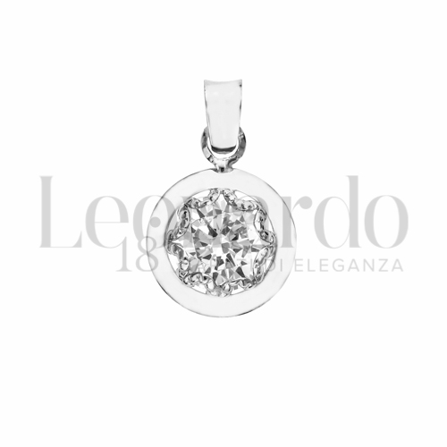 con Zircone bianco da Misura 6,00 mm in Oro Bianco da 0,6gr.