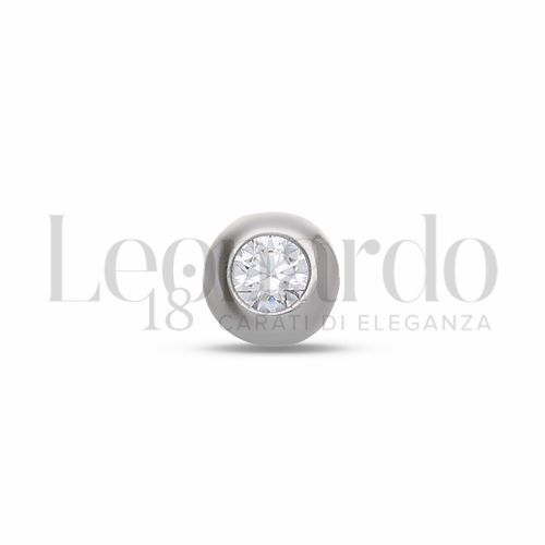 con Zircone bianco da Misura o modello 3,50 mm in Oro Bianco da 0,4gr.
