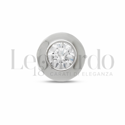 con Zircone bianco da Misura o modello 5,00 mm in Oro Bianco da 1gr.