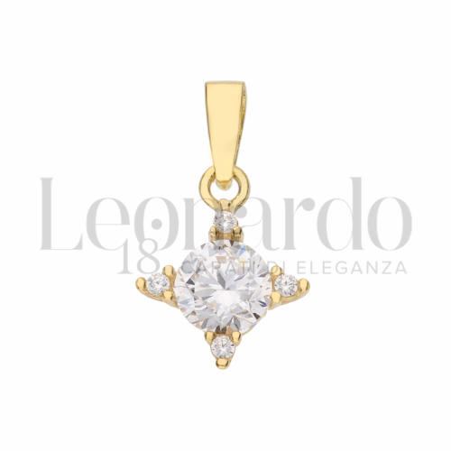 con Zircone bianco da Misura o modello 5,00 mm in Oro Giallo da 0,7gr.