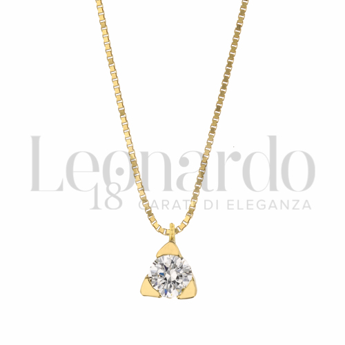 con Zircone bianco da Misura o modello 5,00 mm in Oro Giallo da 1,8gr.