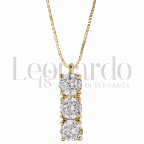 con Zircone bianco da Misura o modello 5,00 mm in Oro Giallo da 2,8gr.