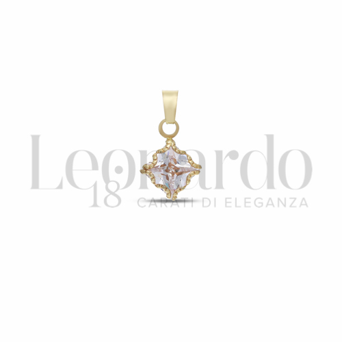con Zircone bianco da Misura o modello 6,00 mm in Oro Giallo da 0,6gr.