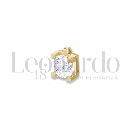 con Zircone bianco da Misura o modello 4,00 mm in Oro Giallo da 0,4gr.