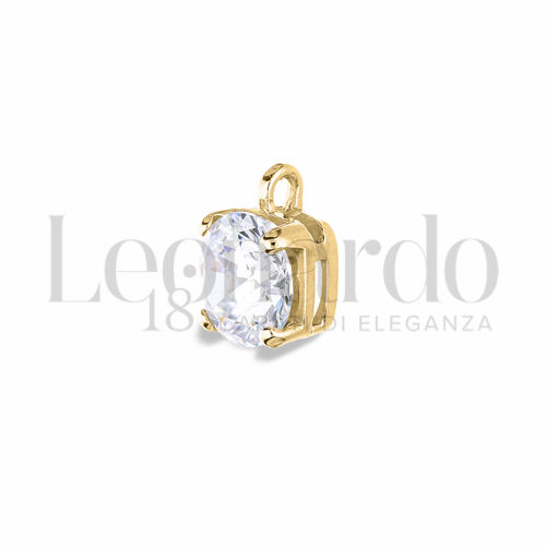 con Zircone bianco da Misura o modello 4,00 mm in Oro Giallo da 0,2gr.