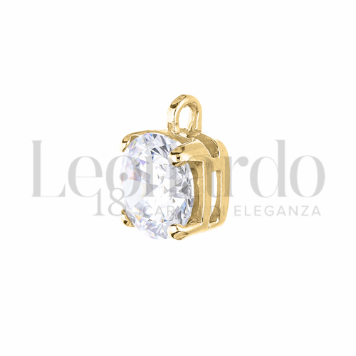 con Zircone bianco da Misura o modello 5,00 mm in Oro Giallo da 0,4gr.
