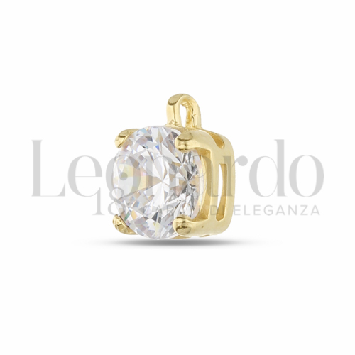 con Zircone bianco da Misura o modello 6,00 mm in Oro Giallo da 0,7gr.