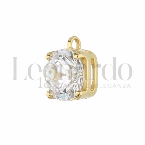 con Zircone bianco da Misura o modello 7,00 mm in Oro Giallo da 0,9gr.