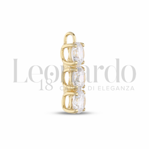 con Zircone bianco da Misura o modello 5,00 mm in Oro Giallo da 1,5gr.