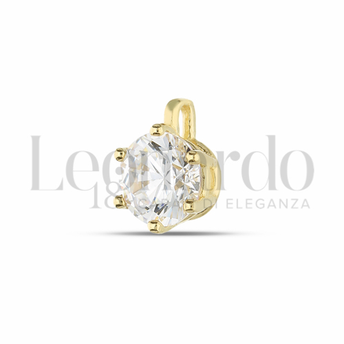 con Zircone bianco da Misura o modello 5,00 mm in Oro Giallo da 0,4gr.