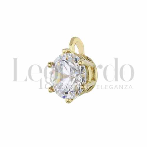 con Zircone bianco da Misura o modello 6,00 mm in Oro Giallo da 0,6gr.