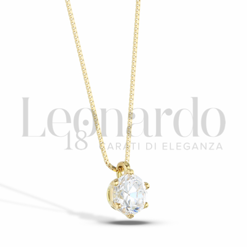 con Zircone bianco da Misura o modello 6,00 mm in Oro Giallo da 1,8gr.
