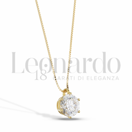 con Zircone bianco da Misura o modello 7,00 mm in Oro Giallo da 2,1gr.