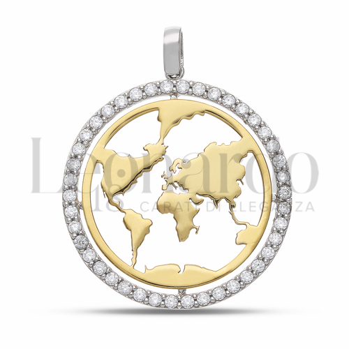 4° Misura con Zircone bianco in Oro Giallo e Oro Bianco da 2,4gr.
