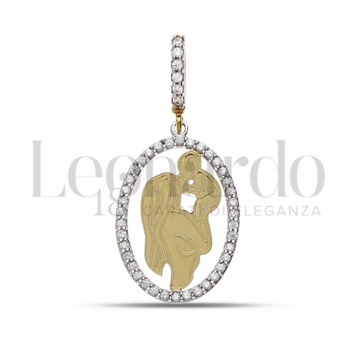 1° Misura con Zircone bianco in Oro Giallo e Oro Bianco da 1,9gr.