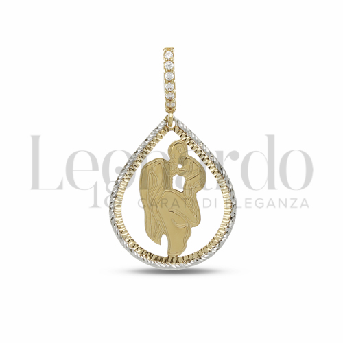 1° Misura con Zircone bianco in Oro Giallo e Oro Bianco da 1,5gr.