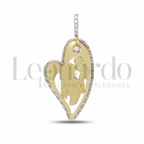 1° Misura con Zircone bianco in Oro Giallo e Oro Bianco da 1,8gr.