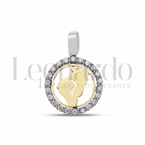 1° Misura con Zircone bianco in Oro Giallo e Oro Bianco da 1,4gr.