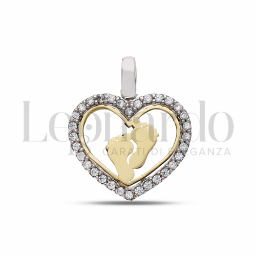 1° Misura con Zircone bianco in Oro Giallo e Oro Bianco da 1,3gr.