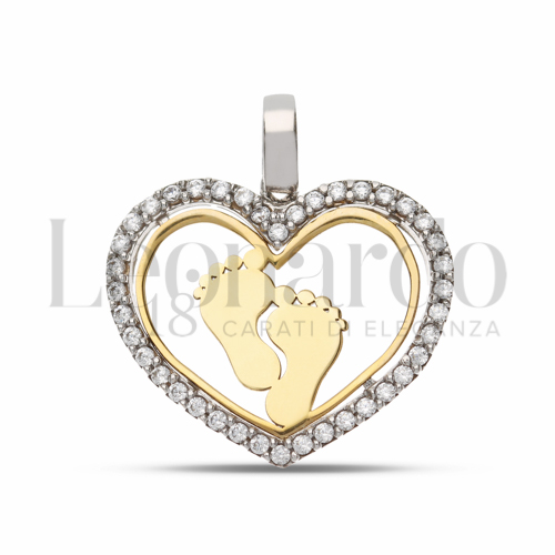 2° Misura con Zircone bianco in Oro Giallo e Oro Bianco da 1,7gr.