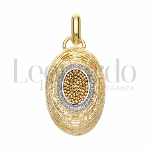 con Zircone bianco in Oro Giallo e Oro Bianco da 10,6gr.