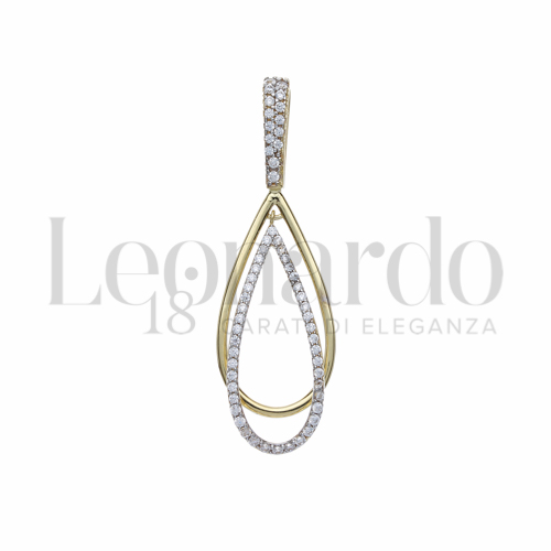 con Zircone bianco in Oro Giallo e Oro Bianco da 2,9gr.
