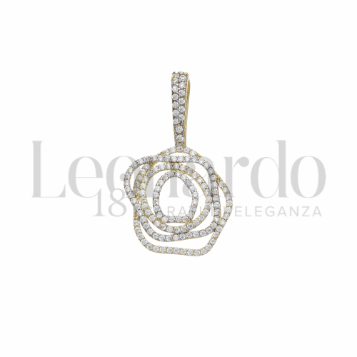 con Zircone bianco in Oro Giallo e Oro Bianco da 2,9gr.