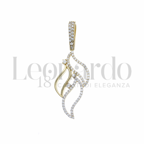 con Zircone bianco in Oro Giallo e Oro Bianco da 3,3gr.