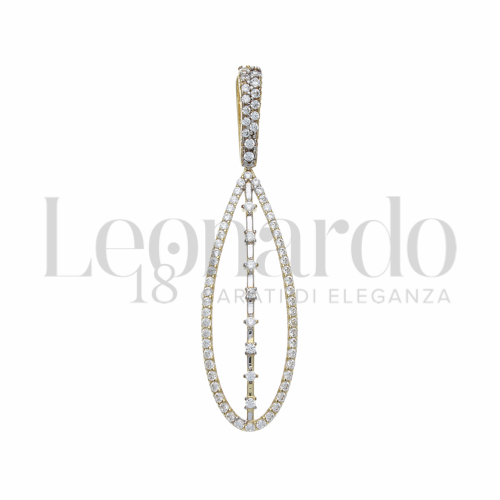 con Zircone bianco in Oro Giallo e Oro Bianco da 2,7gr.