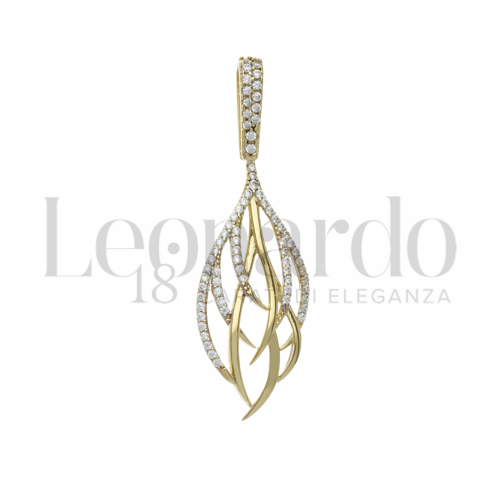 con Zircone bianco in Oro Giallo e Oro Bianco da 3,3gr.