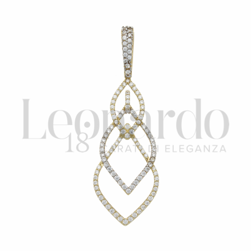 con Zircone bianco in Oro Giallo e Oro Bianco da 3,6gr.