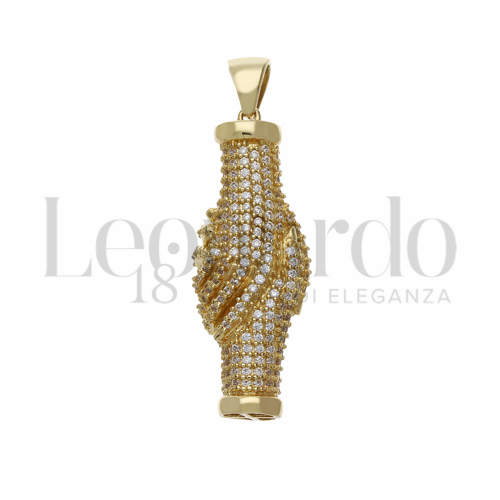 con Zircone bianco in Oro Giallo e Oro Bianco da 8,1gr.