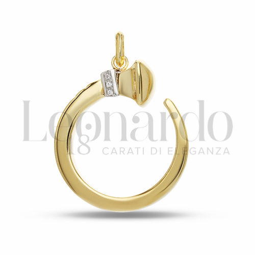 con Zircone bianco in Oro Giallo e Oro Bianco da 4,1gr.