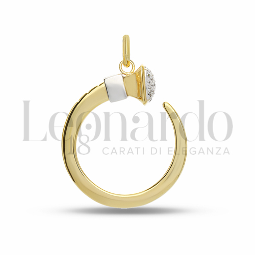 con Zircone bianco in Oro Giallo e Oro Bianco da 6,1gr.