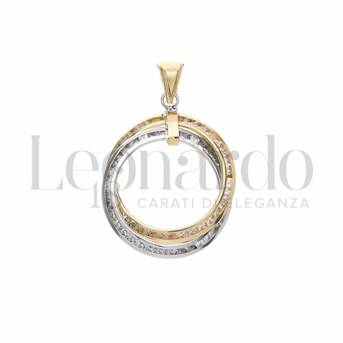 con Zircone bianco in Oro Giallo e Oro Bianco da 1,7gr.