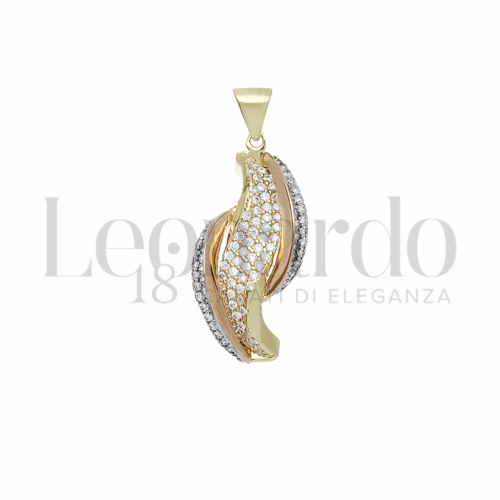 con Zircone bianco in Oro Giallo e Oro Rosa da 2,3gr.