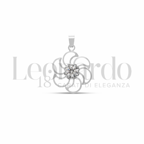 con Zircone bianco in Oro Bianco da 0,7gr.