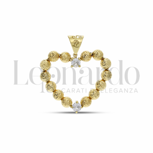 Pendenti Pendente Cuore Pallinato da Donna in Oro 18 Carati Forma: Misura, forma o soggetto: 2° misura Finitura modello: Diamantata 2,8g