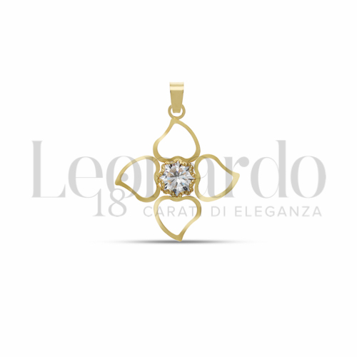 con Zircone bianco in Oro Giallo da 0,7gr.